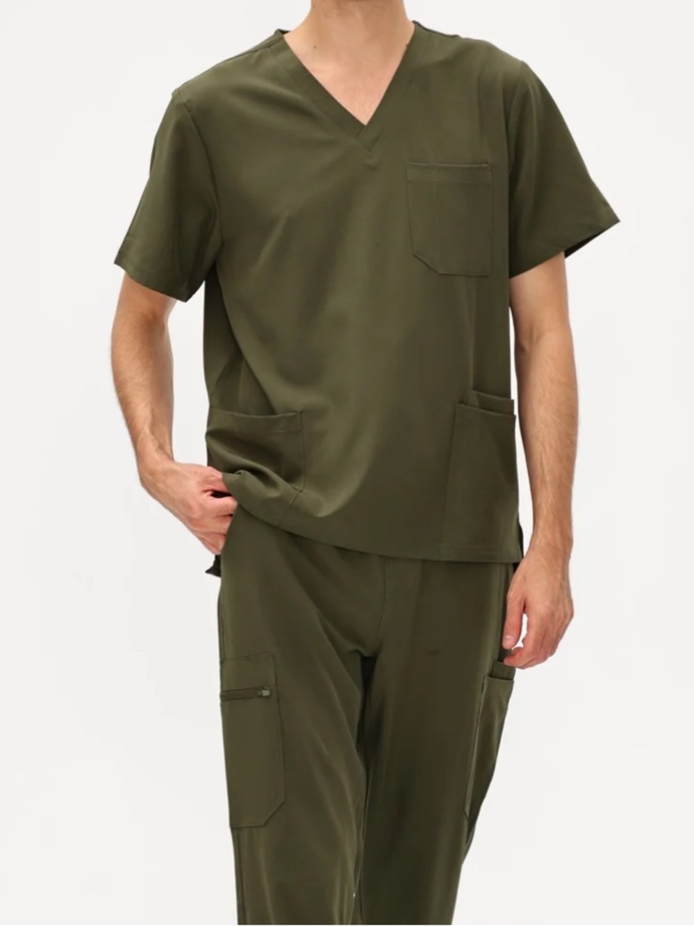 (NWT) COZYFIT Scrubs Tops with 3 Pockets for Men (2 sets)

Only the shirt is NWT
